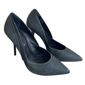 Steven by Steve Madden Women’s 9M Aviana Gray Leather Pointed Toe Stiletto Heels